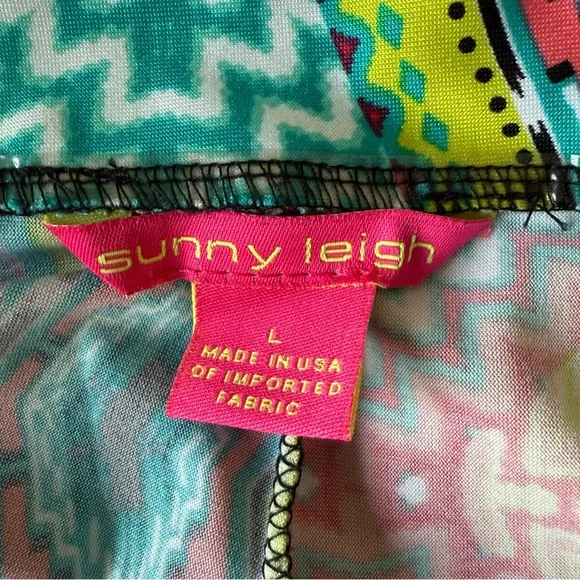 Sunny Leigh Multicolor Geometric Women's Wide-Leg Pants - Picture 3 of 9